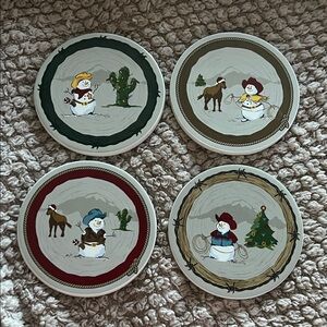 Set of 4 Snowman Themed Coasters